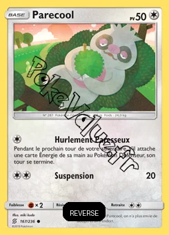 Carte Pokémon Parecool Reverse n°167 de la série Harmonie des Esprits