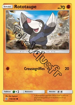 Carte Pokémon Rototaupe n°118 de la série Harmonie des Esprits