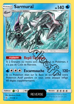 Carte Pokémon Sarmuraï Reverse n°51 de la série Harmonie des Esprits