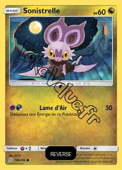 Carte Pokémon Sonistrelle Reverse n°158 de la série Harmonie des Esprits