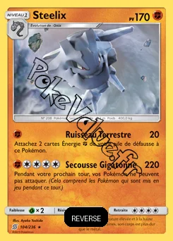 Carte Pokémon Steelix  Reverse n°104 de la série Harmonie des Esprits