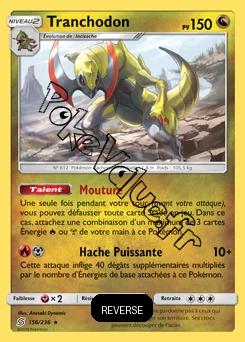 Carte Pokémon Tranchodon Reverse n°156 de la série Harmonie des Esprits