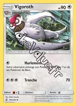 Carte Pokémon Vigoroth  n°169 de la série Harmonie des Esprits