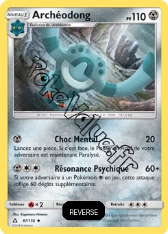 Carte Pokémon Archéodong Reverse n°87 de la série Ultra-Prisme