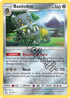 Carte Pokémon Bastiodon  n°85 de la série Ultra-Prisme