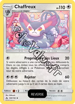 Carte Pokémon Chaffreux Reverse n°109 de la série Ultra-Prisme