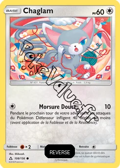 Carte Pokémon Chaglam Reverse n°108 de la série Ultra-Prisme