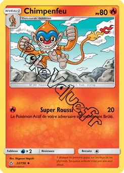 Carte Pokémon Chimpenfeu n°22 de la série Ultra-Prisme