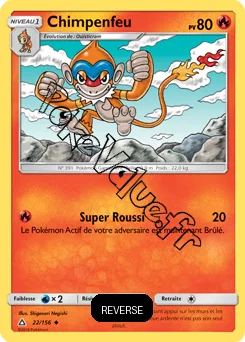 Carte Pokémon Chimpenfeu Reverse n°22 de la série Ultra-Prisme