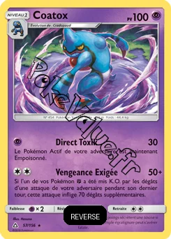 Carte Pokémon Coatox Reverse n°57 de la série Ultra-Prisme