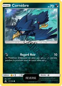 Carte Pokémon Cornèbre Reverse n°71 de la série Ultra-Prisme