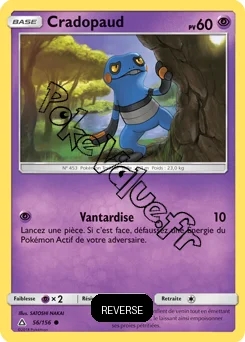 Carte Pokémon Cradopaud Reverse n°56 de la série Ultra-Prisme