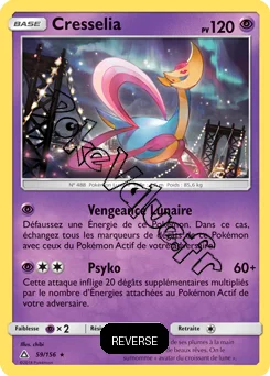 Carte Pokémon Cresselia  Reverse n°59 de la série Ultra-Prisme