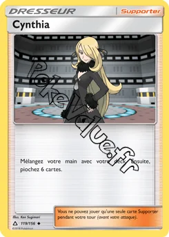 Carte Pokémon Cynthia n°119 de la série Ultra-Prisme