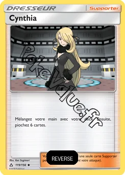 Carte Pokémon Cynthia Reverse n°119 de la série Ultra-Prisme