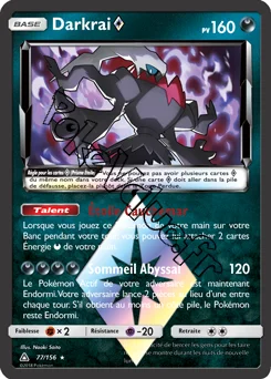 Carte Pokémon Darkrai n°77 de la série Ultra-Prisme