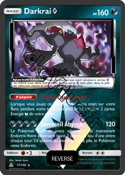 Carte Pokémon Darkrai Reverse n°77 de la série Ultra-Prisme