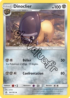 Carte Pokémon Dinoclier n°84 de la série Ultra-Prisme