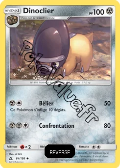 Carte Pokémon Dinoclier Reverse n°84 de la série Ultra-Prisme