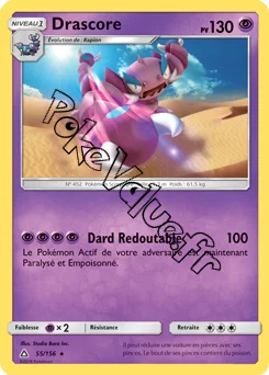 Carte Pokémon Drascore n°55 de la série Ultra-Prisme