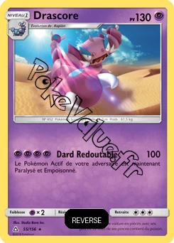 Carte Pokémon Drascore Reverse n°55 de la série Ultra-Prisme