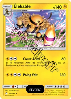 Carte Pokémon Élekable Reverse n°44 de la série Ultra-Prisme
