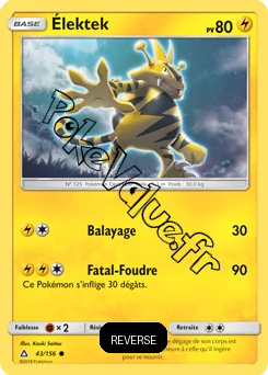 Carte Pokémon Élektek Reverse n°43 de la série Ultra-Prisme