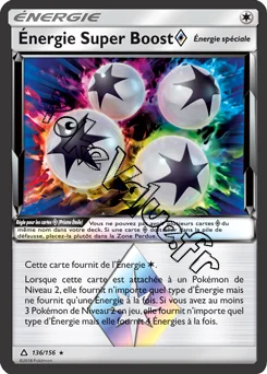 Carte Pokémon Énergie Super Boost n°136 de la série Ultra-Prisme