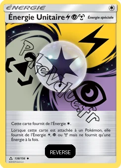 Carte Pokémon Énergie Unitaire Reverse n°138 de la série Ultra-Prisme