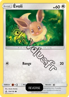 Carte Pokémon Évoli Reverse n°104 de la série Ultra-Prisme