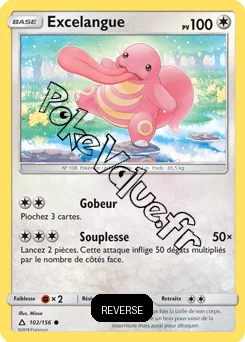 Carte Pokémon Excelangue  Reverse n°102 de la série Ultra-Prisme