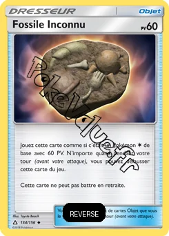 Carte Pokémon Fossile Inconnu Reverse n°134 de la série Ultra-Prisme