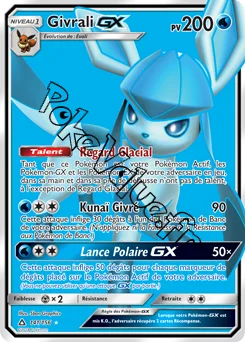 Carte Pokémon Givrali GX n°141 de la série Ultra-Prisme