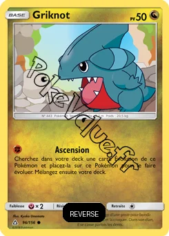 Carte Pokémon Griknot  Reverse n°96 de la série Ultra-Prisme