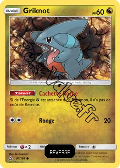 Carte Pokémon Griknot Reverse n°97 de la série Ultra-Prisme