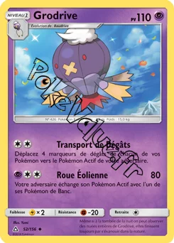 Carte Pokémon Grodrive n°52 de la série Ultra-Prisme