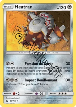 Carte Pokémon Heatran  n°88 de la série Ultra-Prisme