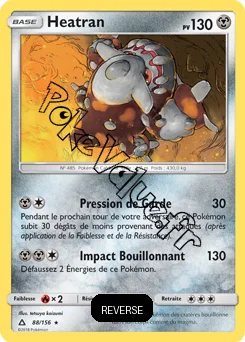 Carte Pokémon Heatran  Reverse n°88 de la série Ultra-Prisme