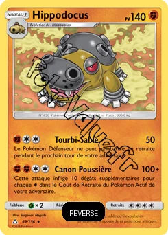 Carte Pokémon Hippodocus  Reverse n°69 de la série Ultra-Prisme