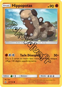 Carte Pokémon Hippopotas  n°68 de la série Ultra-Prisme
