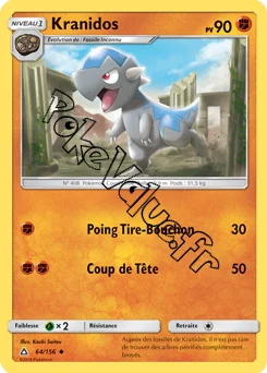 Carte Pokémon Kranidos n°64 de la série Ultra-Prisme