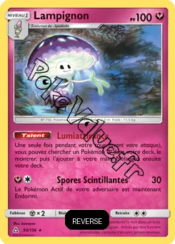 Carte Pokémon Lampignon Reverse n°93 de la série Ultra-Prisme