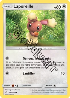 Carte Pokémon Laporeille n°106 de la série Ultra-Prisme