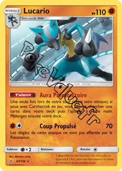 Carte Pokémon Lucario  n°67 de la série Ultra-Prisme