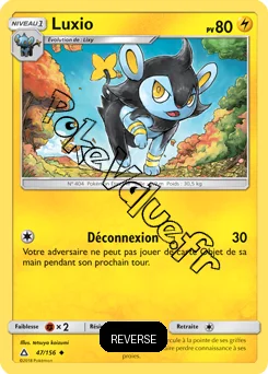 Carte Pokémon Luxio  Reverse n°47 de la série Ultra-Prisme
