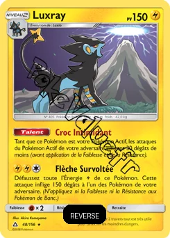 Carte Pokémon Luxray  Reverse n°48 de la série Ultra-Prisme