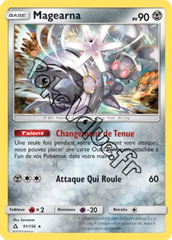 Carte Pokémon Magearna  n°91 de la série Ultra-Prisme