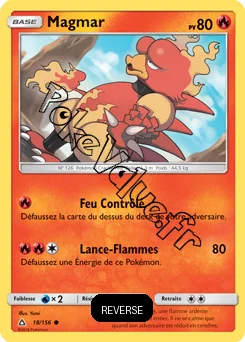 Carte Pokémon Magmar  Reverse n°18 de la série Ultra-Prisme