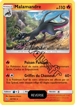 Carte Pokémon Malamandre Reverse n°26 de la série Ultra-Prisme