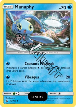 Carte Pokémon Manaphy  Reverse n°42 de la série Ultra-Prisme